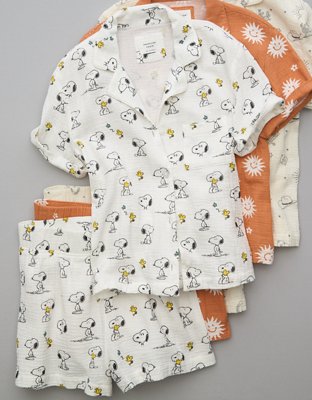 AE Peanuts PJ Top Shorts Set