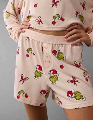 AE Grinch Candy Cane Plush PJ Set