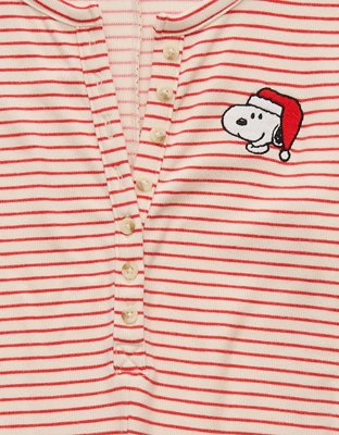 AE Peanuts Striped Plush Romper