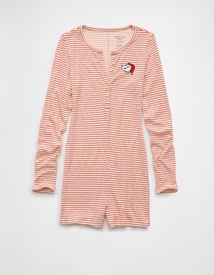 AE Peanuts Striped Plush Romper