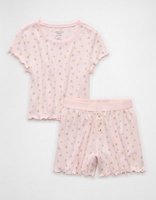 AE Printed Plush Baby Tee PJ Set
