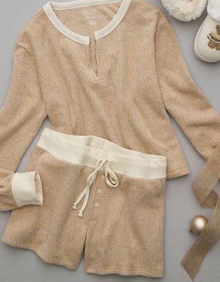 Cozy waffle sleep set sale