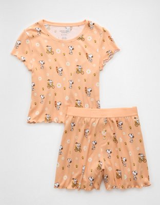 AE Snoopy Ice Cream Plush Baby Tee PJ Set