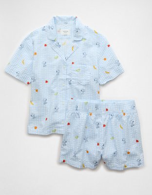 AE Snoopy Fruit Seersucker PJ Set
