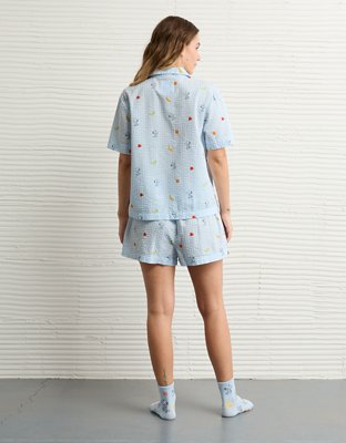 AE Snoopy Fruit Seersucker PJ Set