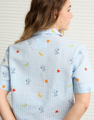 Pyjama en crépon de coton à motif de fruits Snoopy AE