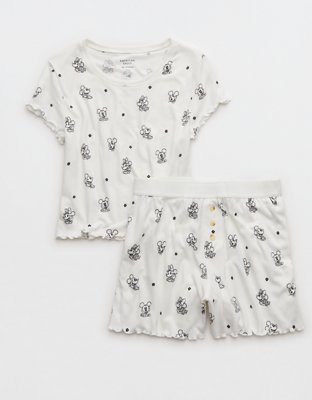 AE Mickey & Minnie Mouse Plush Baby Tee PJ Set