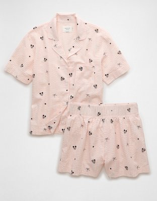 AE Mickey And Minnie Mouse Seersucker PJ Set