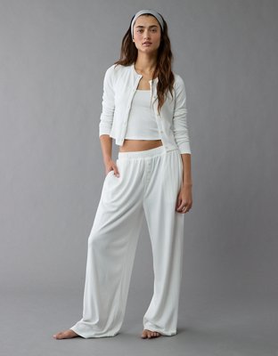 AE 3-Piece Pointelle Plush Cardigan Pajama Set