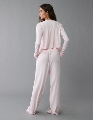 AE 3-Piece Pointelle Plush Cardigan Pajama Set