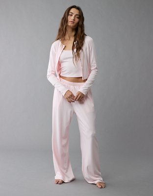 AE 3-Piece Pointelle Plush Cardigan Pajama Set