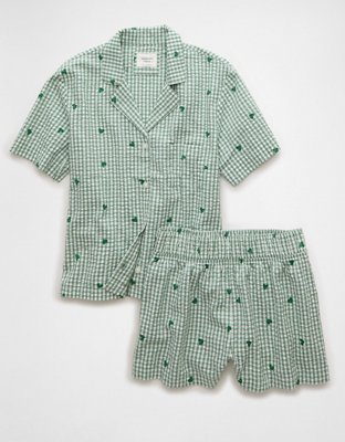 AE Gingham Hearts Seersucker PJ Set