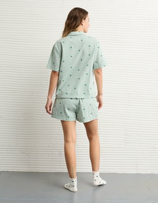 AE Gingham Hearts Seersucker PJ Set