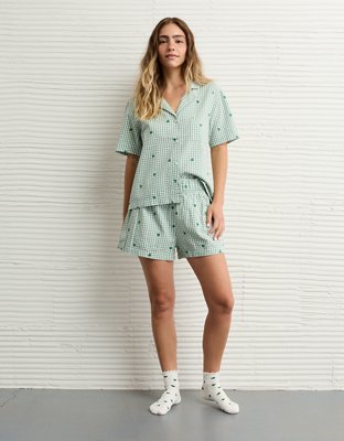 AE Gingham Hearts Seersucker PJ Set