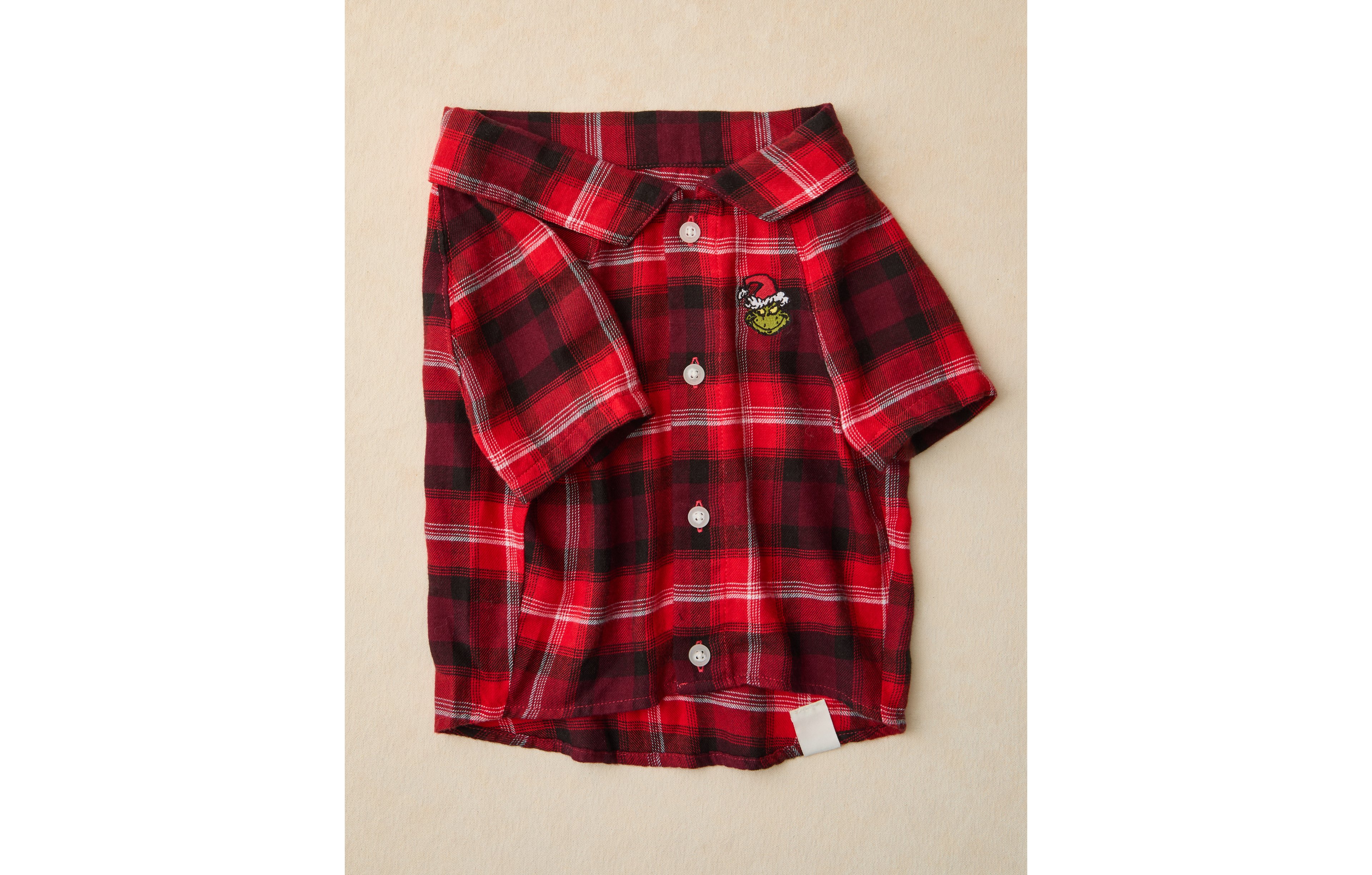 ABO Grinch Button-Up Dog Shirt