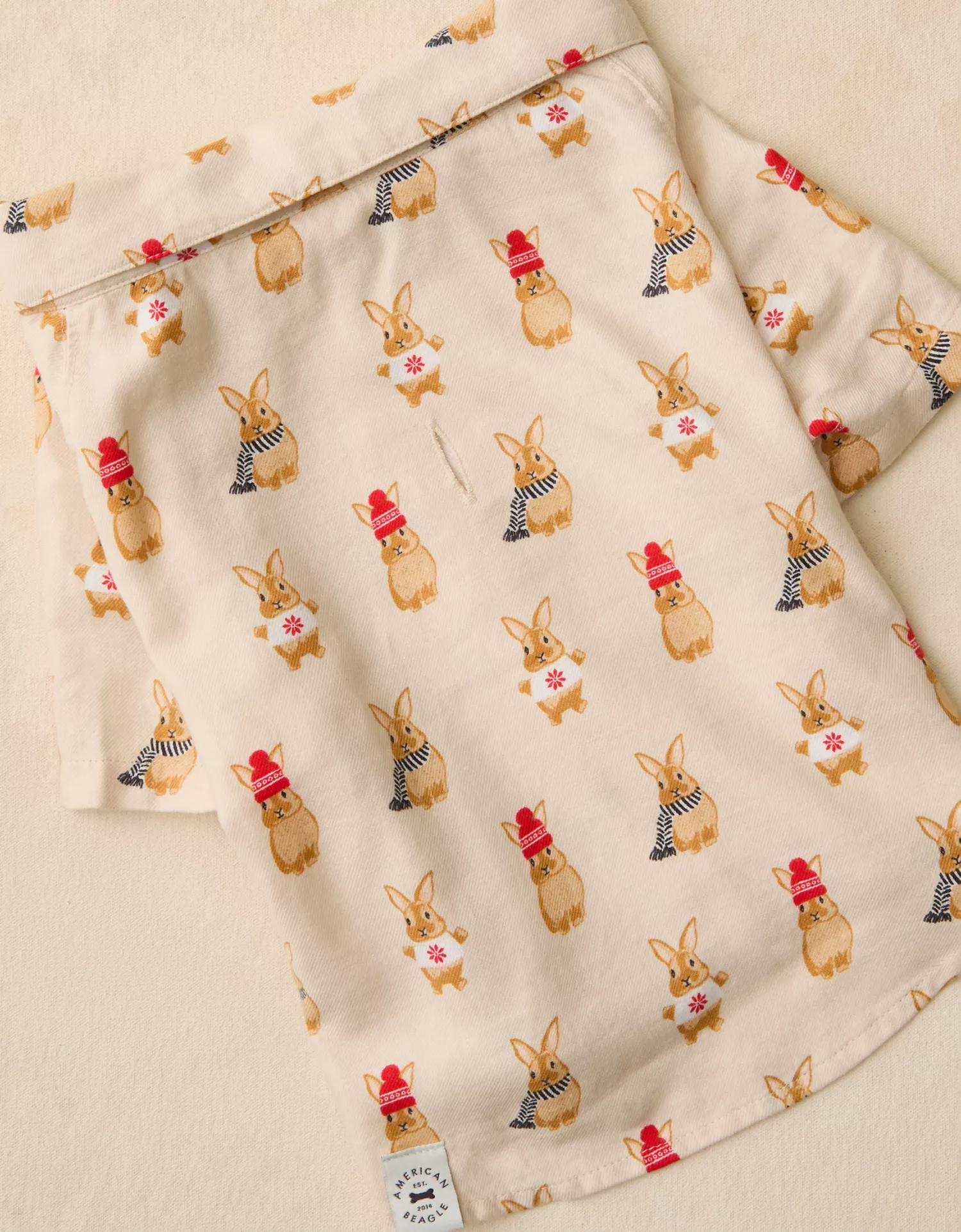 ABO Bunnies Flannel Dog Pajama - thumbnail 4