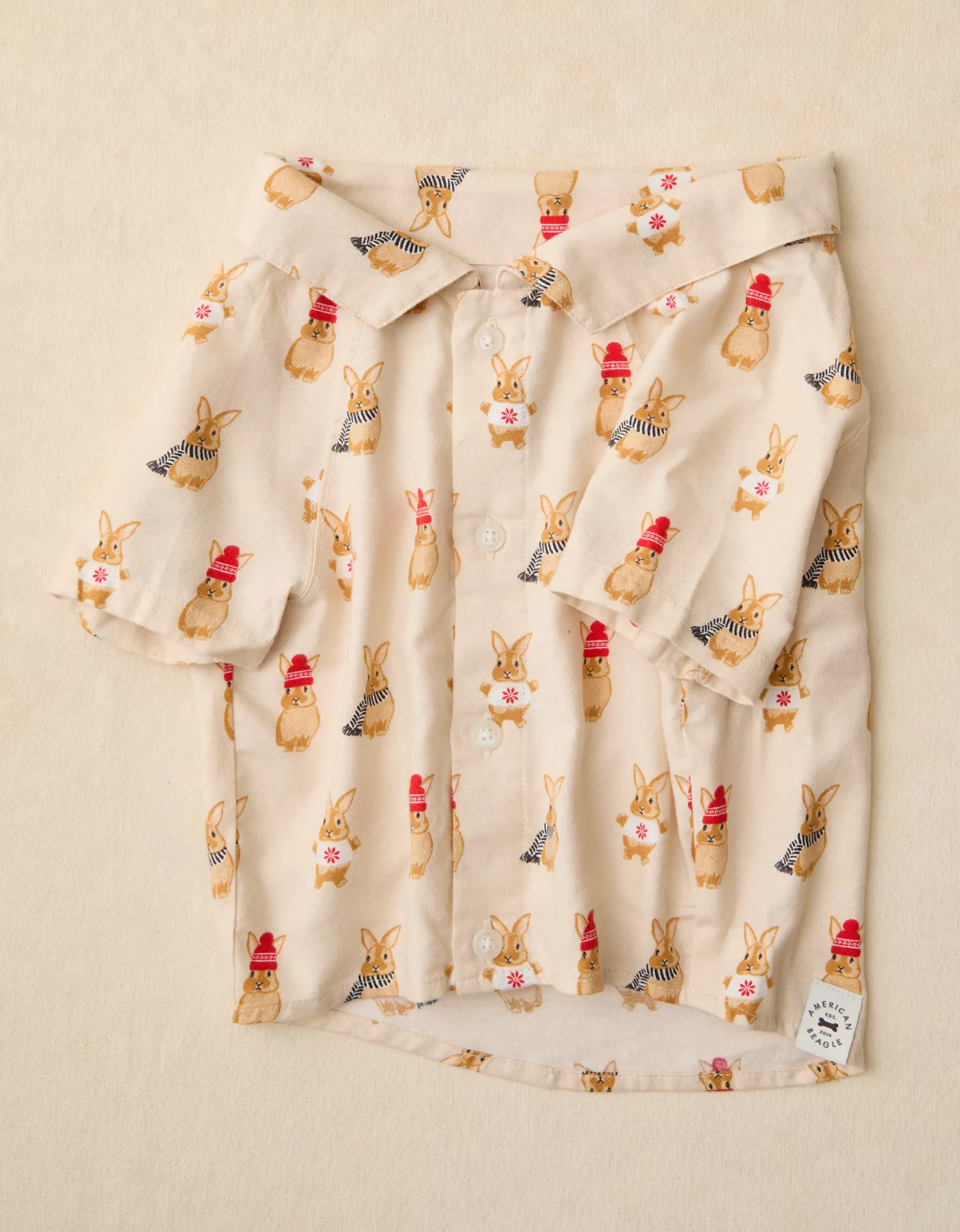 ABO Bunnies Flannel Dog Pajama - thumbnail 3