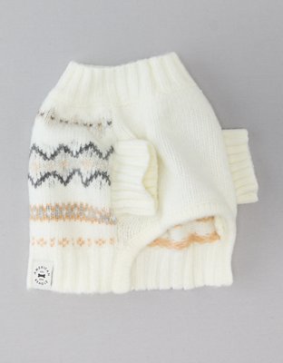 ABO Fair Isle Cable Knit Dog Sweater