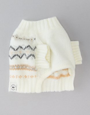 ABO Fair Isle Cable-Knit Dog Sweater