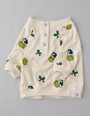 ABO Grinch Print Plush PJ Top