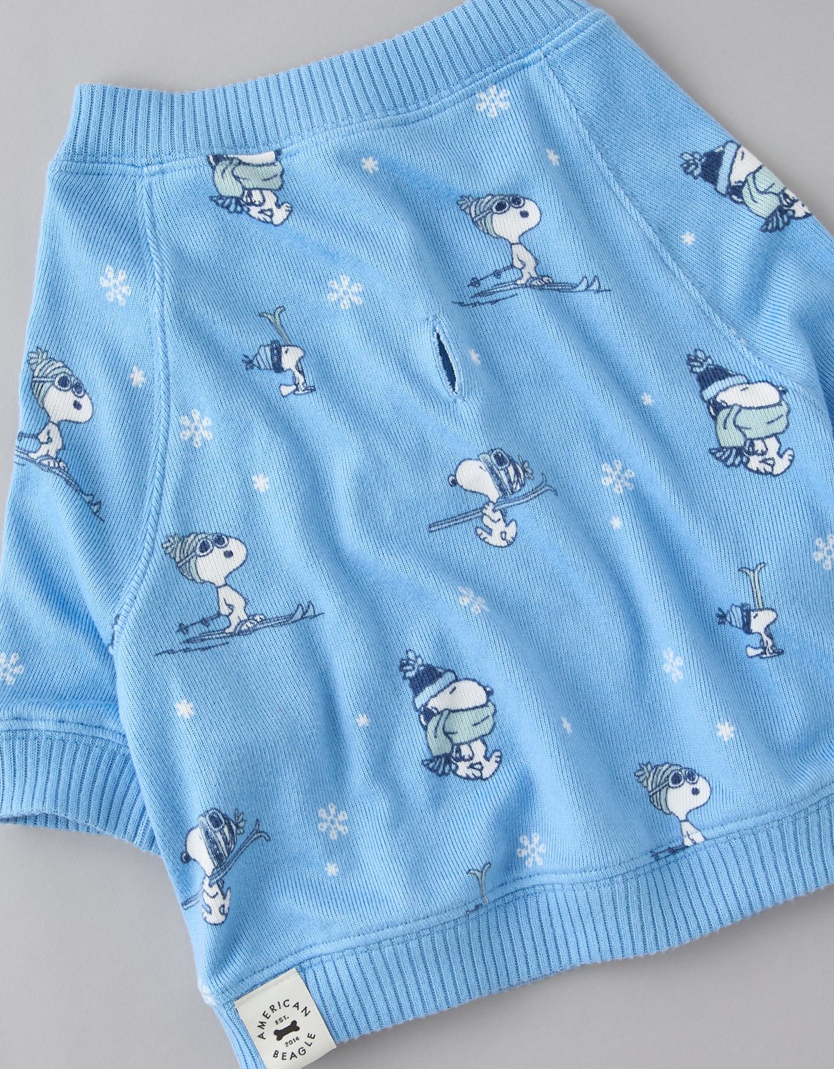 ABO Snoopy Skier Print Plush PJ Top - image 2