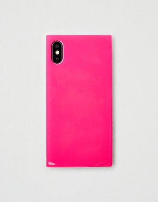 iDecoz Neon Pink iPhone X/XS Square Phone Case