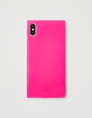 iDecoz Neon Pink iPhone XS Max Square Phone Case