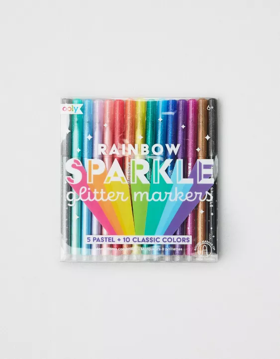 Ooly Rainbow Sparkle Glitter Markers 15-Pack