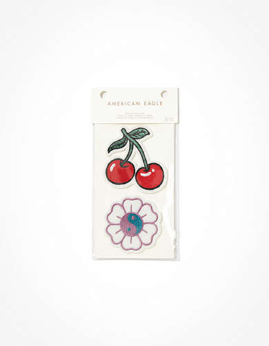 AE Cherry + Flower Iron-On Patch 2-Pack