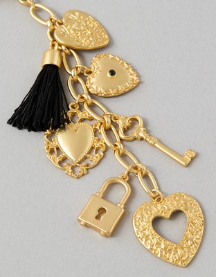 AE Gold Toned Locket Bag Charm