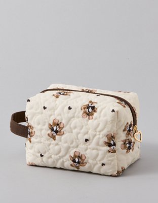 AE Quilted Teddy Bear Cosmetic Bag