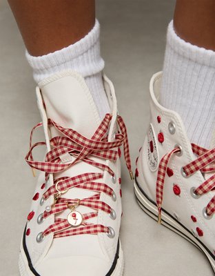 AE Gingham Shoelace & Charm Set