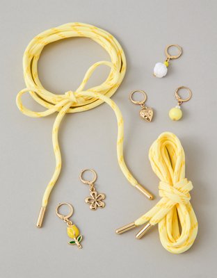 AE Yellow Shoelace & Charm Set