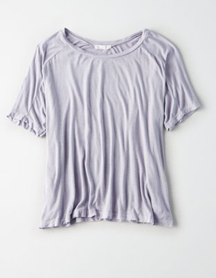 Женские футболки American Eagle Don't Ask Why Boxy Raw-Edge T-Shirt — фото 3