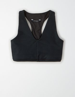white v neck sports bra