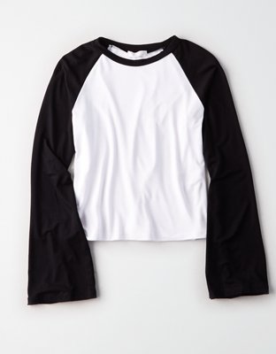Женские футболки American Eagle Don't Ask Why Bell Sleeve Baseball Tee — фото 3