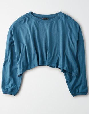 Женские футболки American Eagle AE Studio Long Sleeve Cropped T-Shirt — фото 2