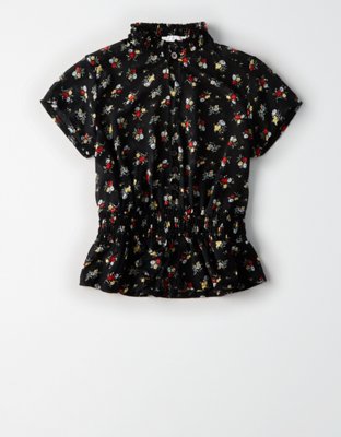 Женские топы American Eagle Don't Ask Why Smocked Hi-Neck Top — фото 3