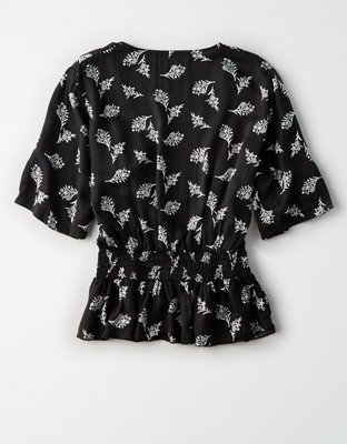 Женские рубашки American Eagle Don't Ask Why Cinched Waist Shirt — фото 4