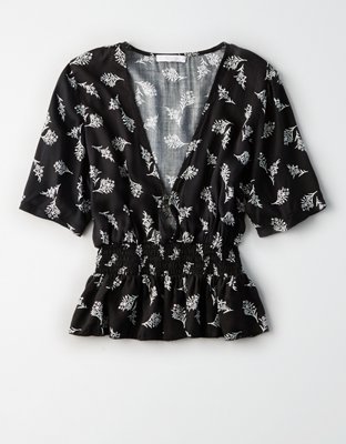 Женские рубашки American Eagle Don't Ask Why Cinched Waist Shirt — фото 3