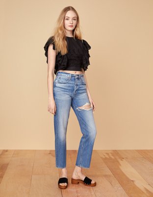 AE Studio Ruffle Sleeve Tie Back Top