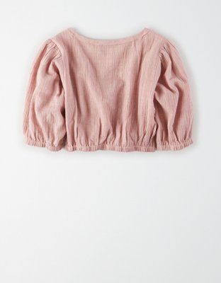 Женские топы American Eagle AE Studio Puff Sleeve Crop Top — фото 2