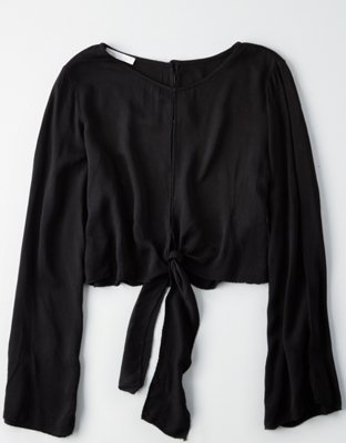 Женские топы American Eagle Don't Ask Why Satin Bell Sleeve Top — фото 3