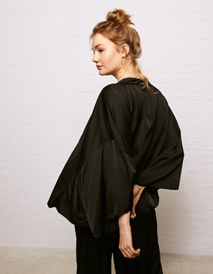 Don't Ask Why Cropped Satin Kimono