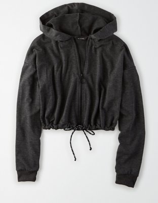 cropped hoodie with cinched waist