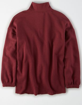 Женские худи American Eagle AE Fleece Oversized Quarter Zip Sweatshirt — фото 2