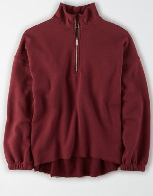 Ae Fleece Oversized Quarter Zip Sweatshirt