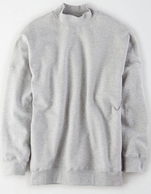 Download AE Studio Fleece Oversized Mock Neck Sweatshirt