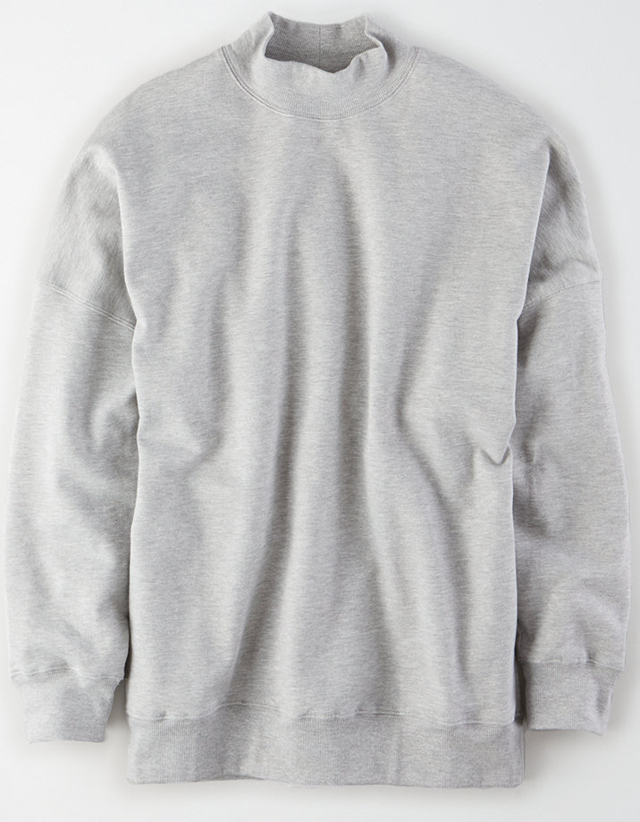 Download AE Studio Fleece Oversized Mock Neck Sweatshirt