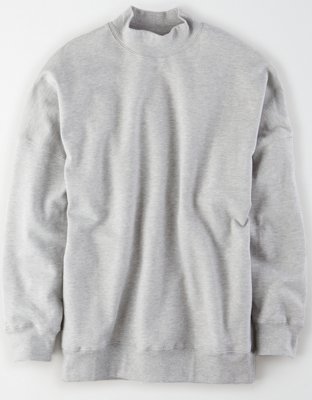 AE Studio Fleece Oversized Mock Neck Sweatshirt